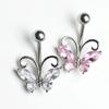 Butterfly Belly Button Ring Navel Rings Zircon Umbilical Ring Hypoallergenic Tummy Ring Piercing