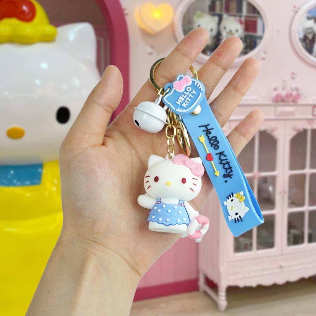 Adorable Hello Kitty Keychain For Girls Cute Creative Cartoon Rubber Accessories Style C