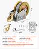 VEVOR Boat Winch, 726 kg Hand Winch, Heavy Duty Manual Rope Crank with 10m Steel Wire, Portable Two-Way Ratchet, Anti-Slip Handle