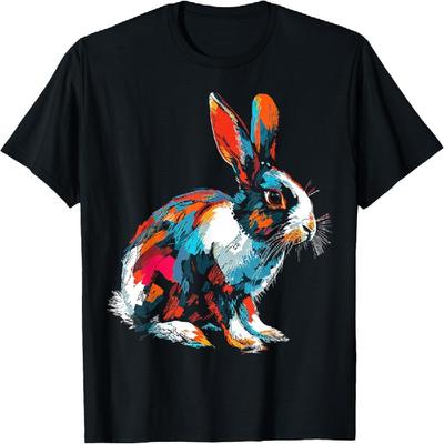 Lapin Animal Coloré Zoo Art T-Shirt Lapin
