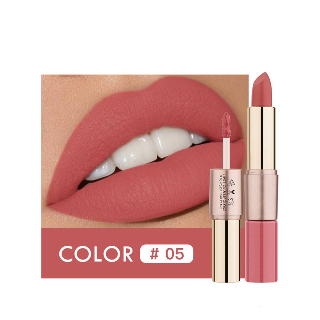 2-in-1 Lipstick & Gloss Hybrid with Matte Finish | All-Day Festival Makeup for Casual, Work & Celebration