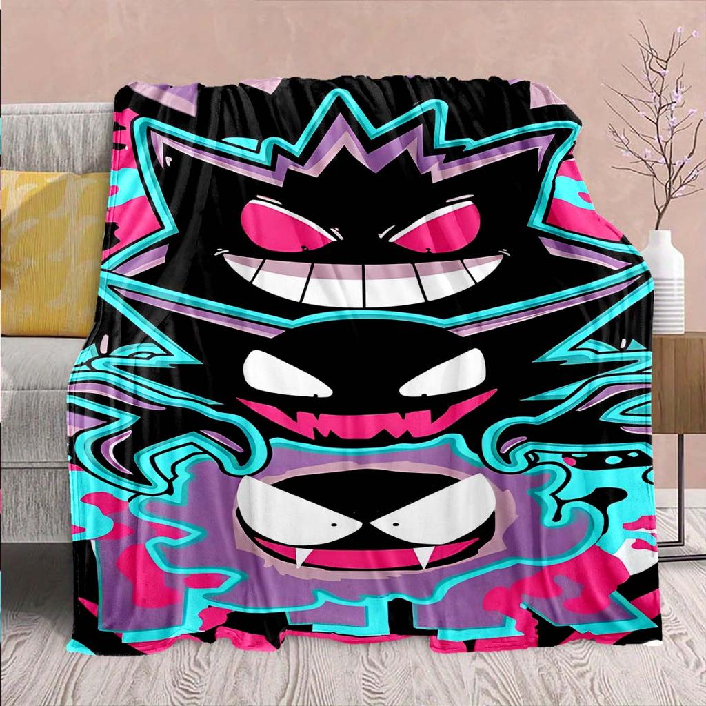 Pokémon Anime Flannel Blanket - Soft Warm Perfect for Sofa, Bedding Camping Travel Office Home Decor -QJY