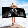 Asciugamano da Spiaggia Teschio Spettrale Con Fantasia Protezione Solare E Antivento Adatto Per Piscina Campeggio Viaggio Coperta