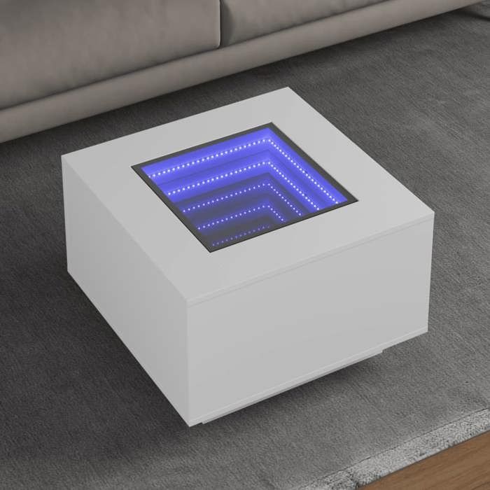 VidaXL Table basse avec LED blanc 60x60x40 cm bois d'ingénierie 847567