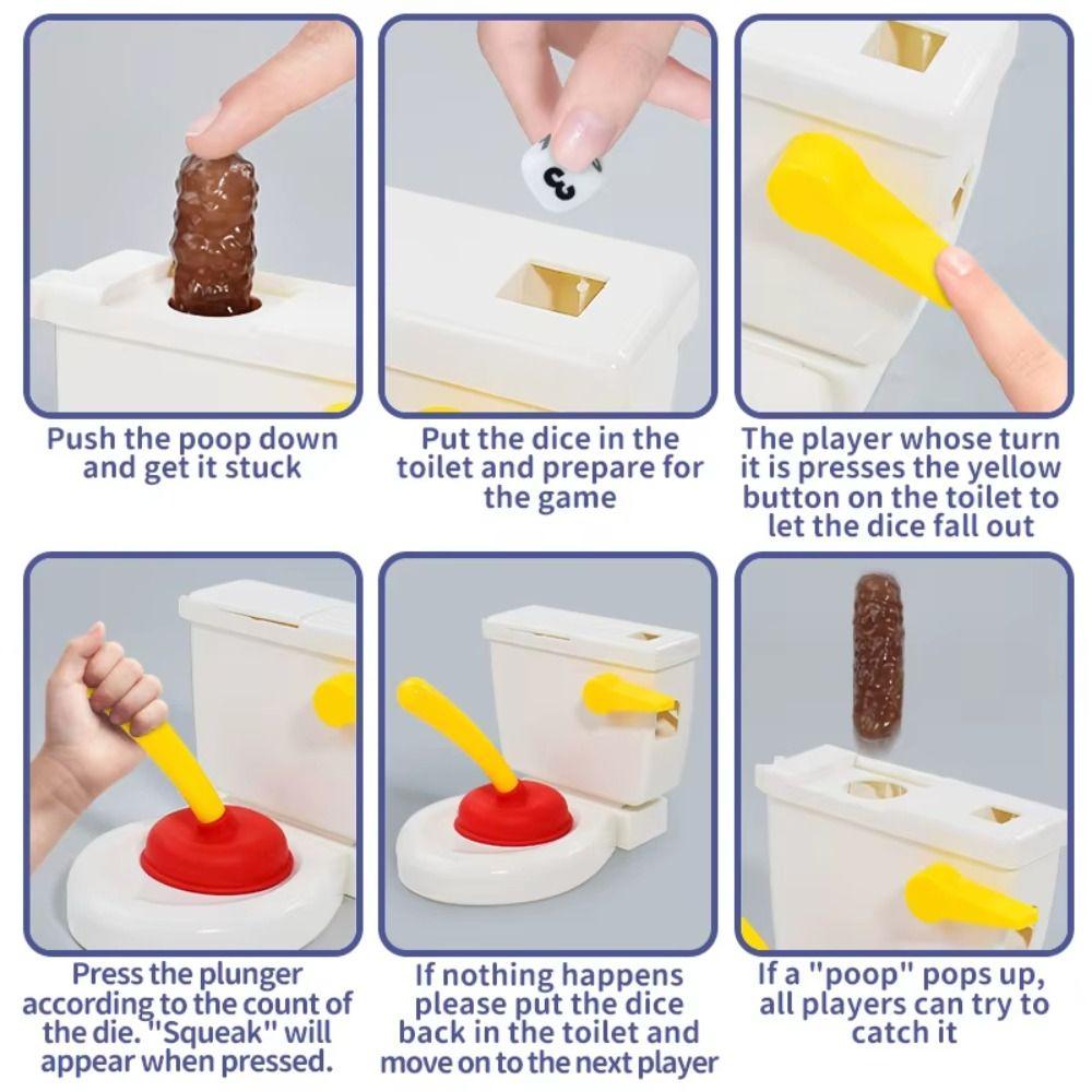 Plastic Toilet Flushing Prank Toy Board Games Flush Toilet Water Jetting Tricky Toy Spraying Funny Interactive Toilet Trick Toy