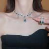 Light luxury diamond-encrusted water drop necklace, fashionable personality, heavy industry neck chain, bridal evening dress, high-end accessories