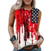 Women's Summer Tank Tops Casual Fashion Sleeveless Tank Top Oversized American Flag Print Tops Patriotic Independence Day Memorial Day