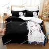 Kawaii Nakiri Ayame Bedding Set Single Twin Full Queen King Size Bed Set Aldult Kid Bedroom Duvetcover Sets Bed Sheet Set