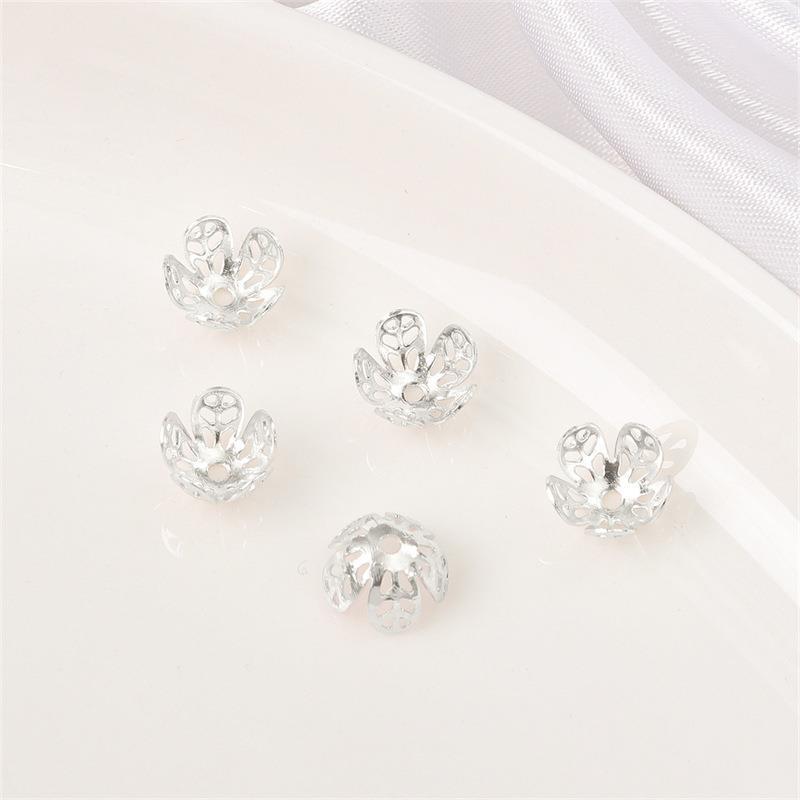 14K Gold Filled Flower Cap Bracelet DIY Jewelry Accessories with White Gold Beaded Spacers