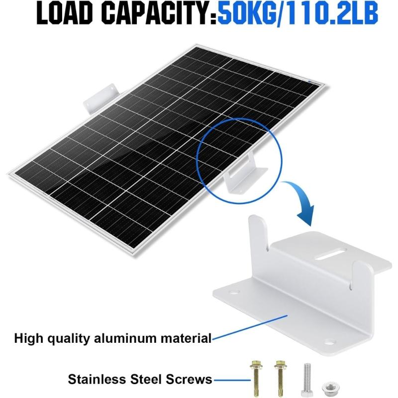 Solar Mounting Set Includes Aluminum Brackets and Stainless Screws for Quickly Assembly On Various Locations
