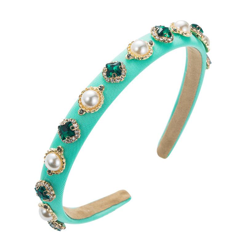 Women's Hairband Shiny Pearl Baroque Thin Sponge Head Band Simple Thin Edge Headwear