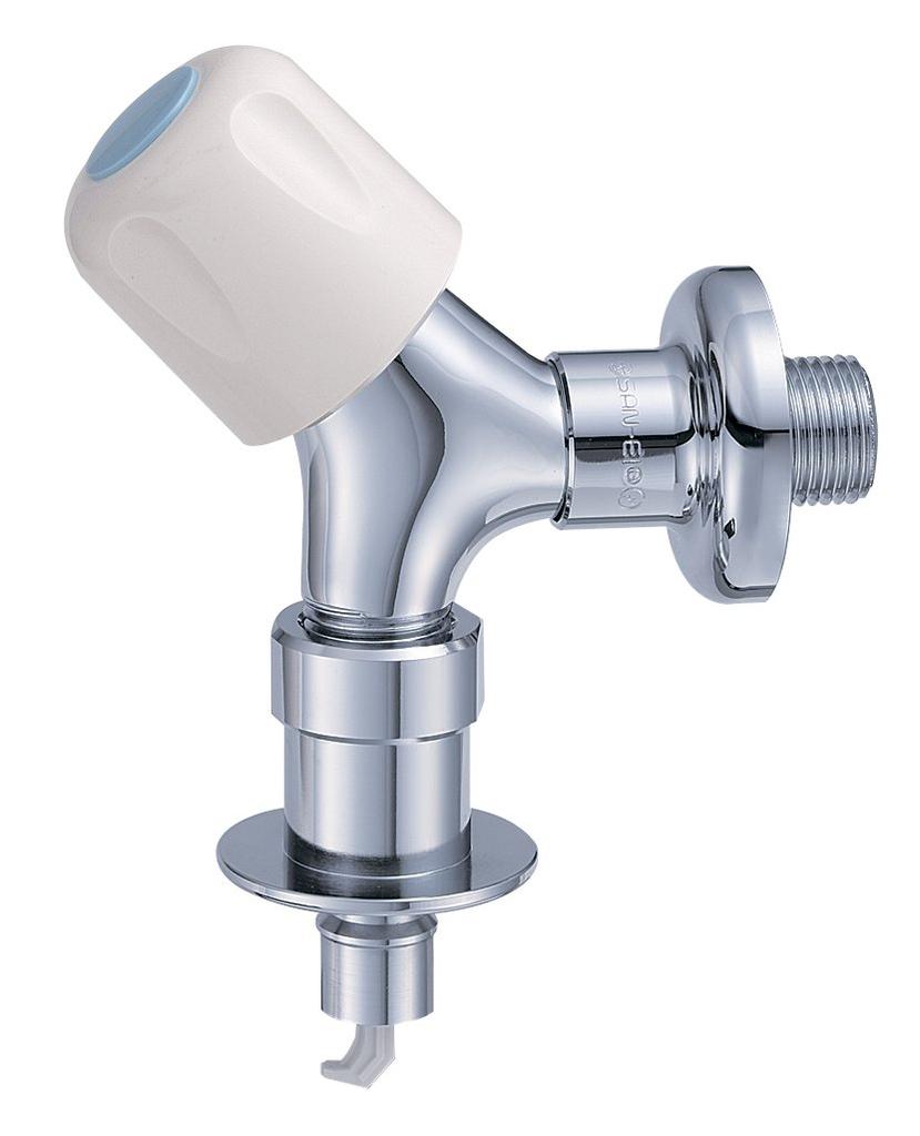 SANEI Washing Machine Faucet with Feed Seat, Water Supply Hose Connection, and Auto Stopper (JY143CTV-1-13)