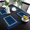 Elegant Pure Blue Placemats 4pcs, Daily & Party Home Placemats, Durable & Non-Slip