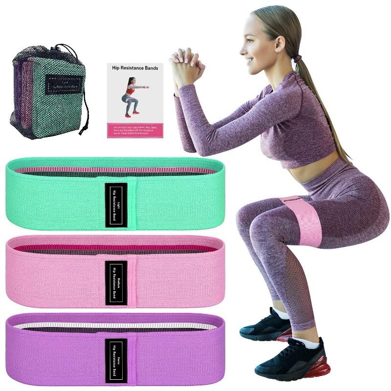 Fitness Yoga Elastic Band Polyester Cotton Buttocks Band Squat Resistance Pull Band Bodybuilding Elastic Ring