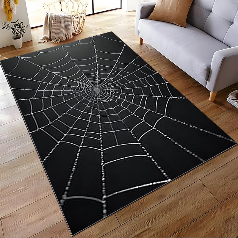 Black Spider Web Design Decorative Carpet for Living Room Floor Suitable for Use As an Anti-slip for Living Room Bedroom Sofas