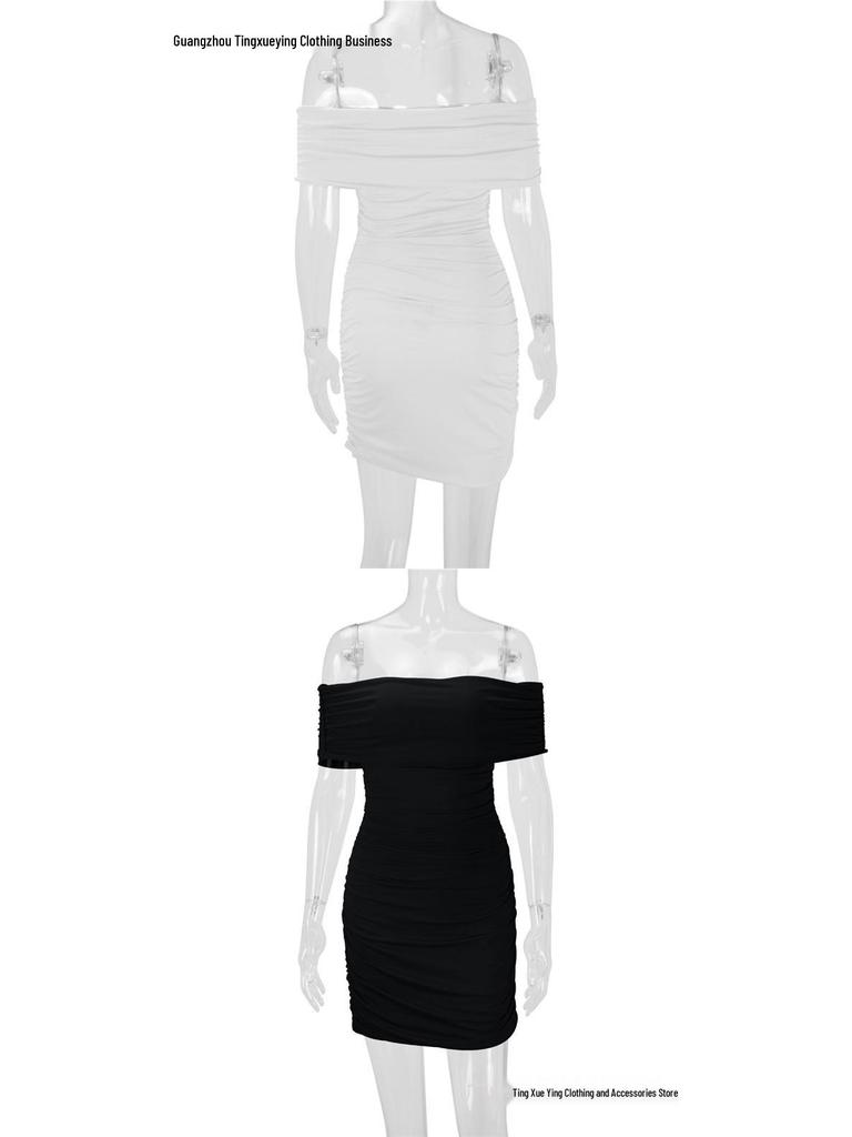 European & American Sexy One-Shoulder Bodycon Sheath Dress for Women