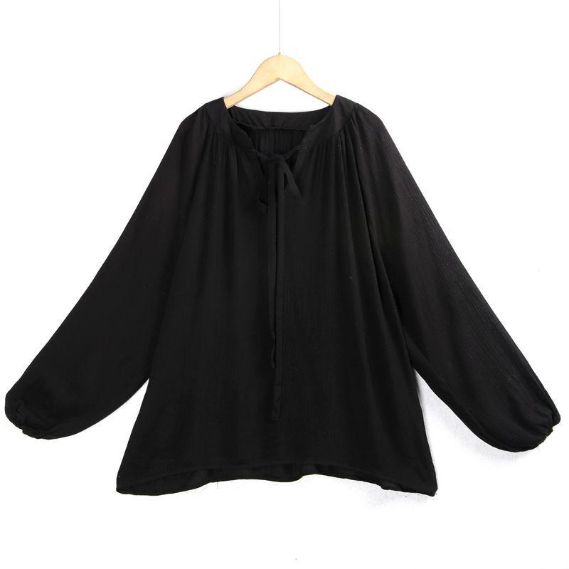 

V-neck Slimming All-Match Shoulder Sleeve Export Tail Single Pullover Black One size