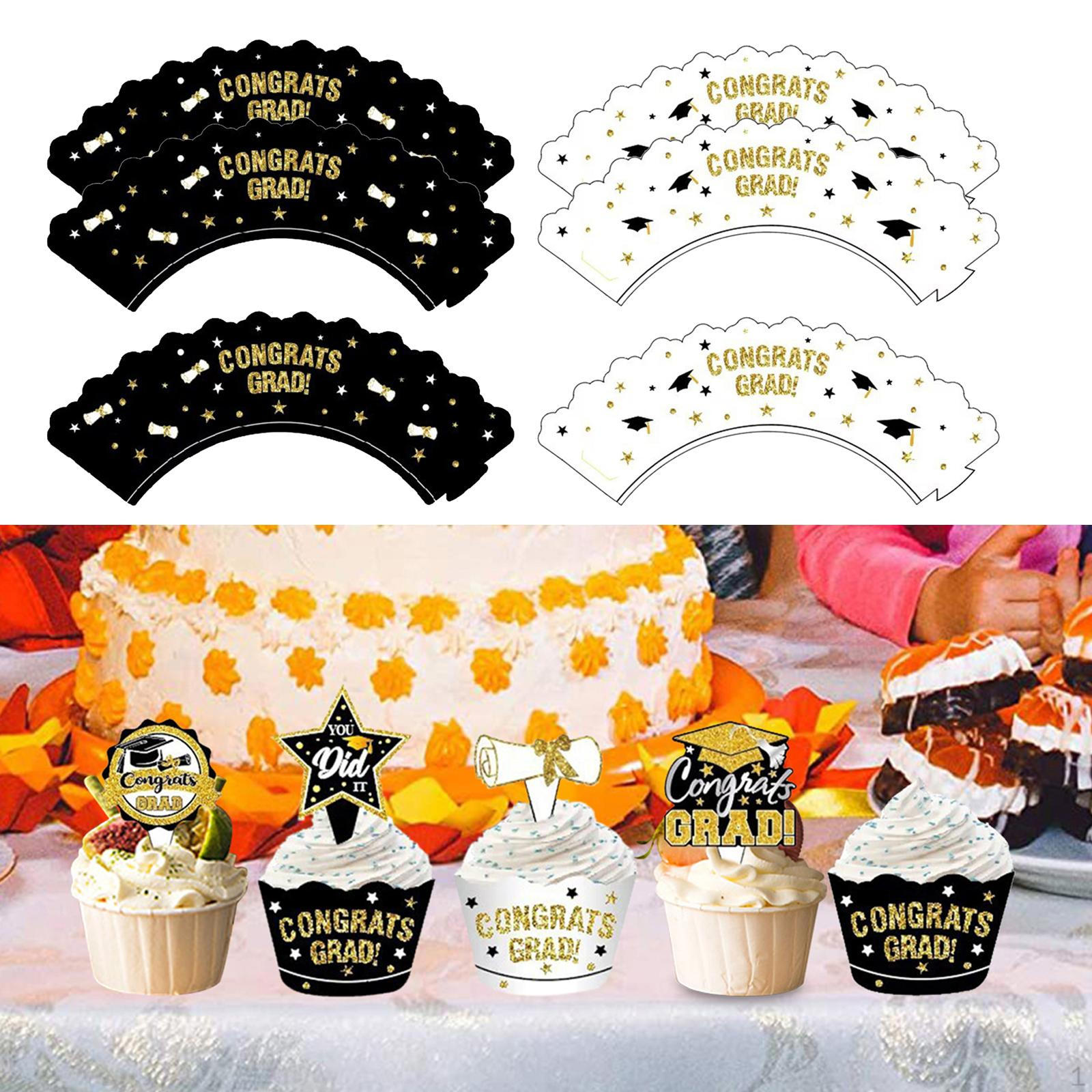 

Creative Cupcake Wrappers Toppers ,Birthday Graduation Gift ,Party Cake 6 Cupcake wrapper