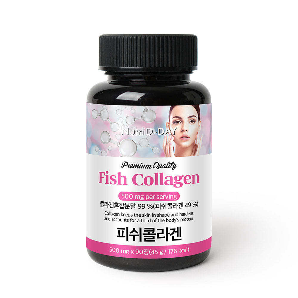 [NutriD-Day] Koreanisches Kollagen 90 Tabletten - Premium Niedermolekulares Fischkollagen Tabletten (3 Monate)