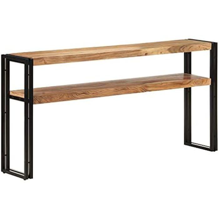 Table Console - VIDAXL - 150x30x75 cm - Bois d'acacia massif - Fer enduit de poudre - Classique
