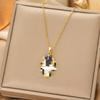 Japan and South Korea Simple Popular Wind Titanium Steel Necklace Female Niche Exquisite Internet Celebrity Zircon Clavicle Chain High-end Jewelry