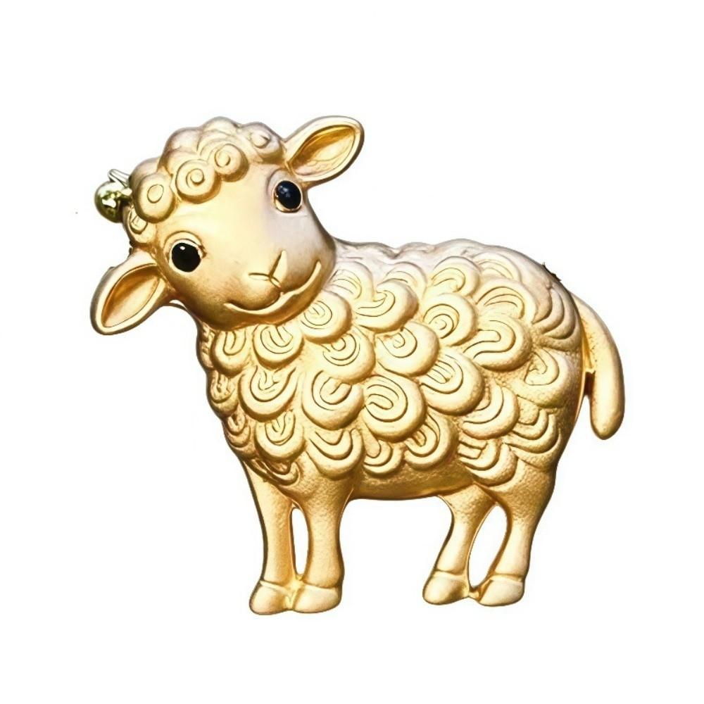 Inlaid Ram Brooch Alloy Lapel Pin Gifts Clothing Fixing Pins Coat Scarf Decoration