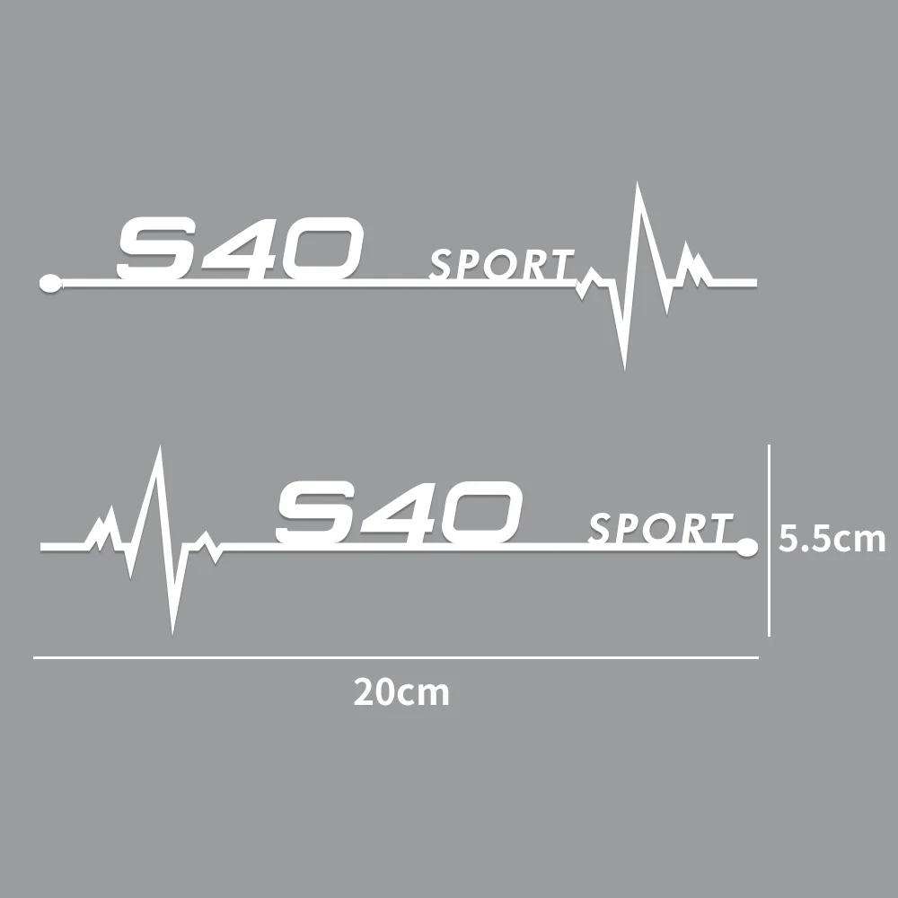 2Pcs Volvo Car Window Body Stickers, Heartbeat Sport Logo Decor Decals for XC40 XC60 XC90 S60 S90 V50 Auto Exterior Accessories