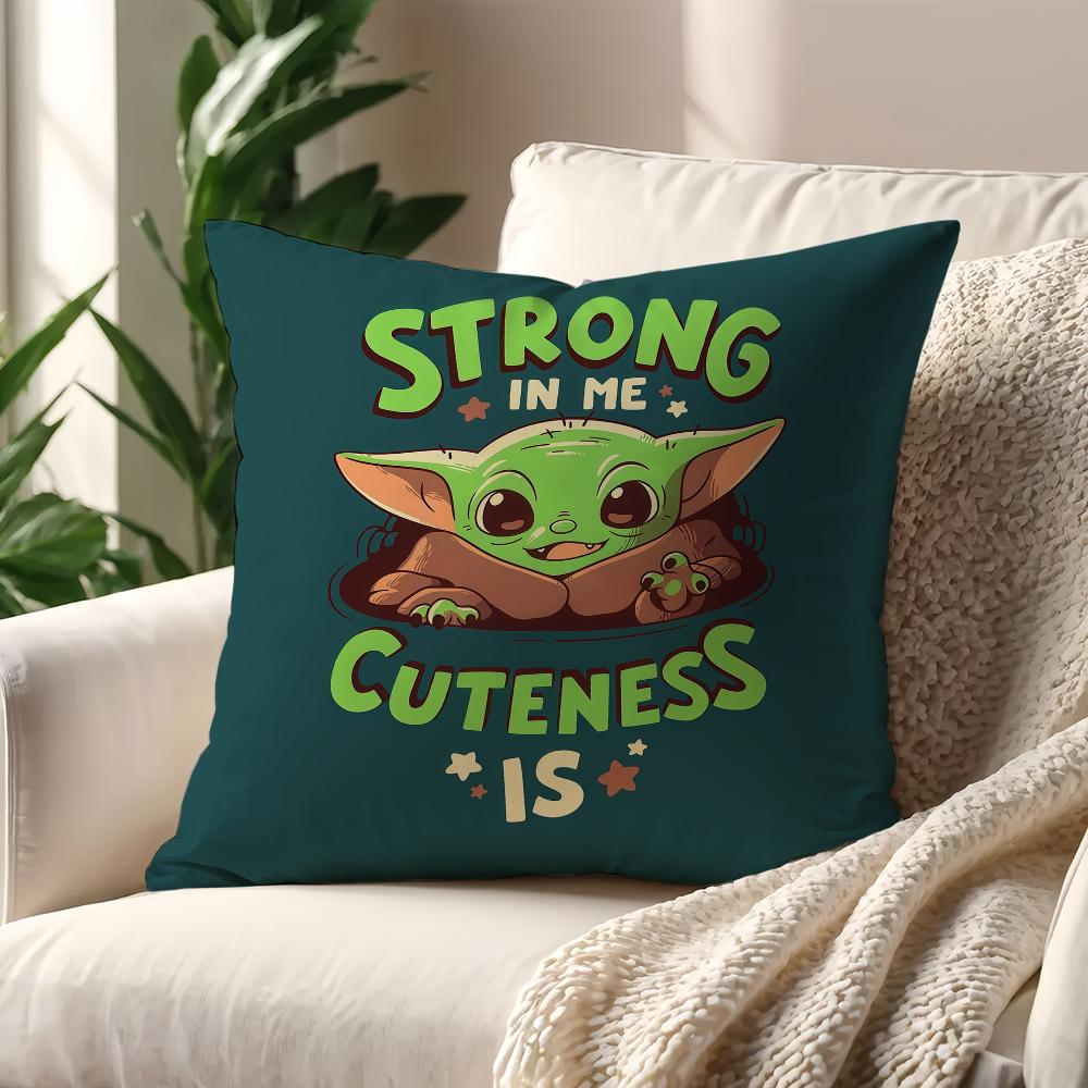 S-Star Wars-S G-Grogu Baby Yoda Kawaii cushion cover For Pillow Printing Sofa Decoration Home Car Room Office Nordic Simplicity