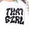 Fashion Pattern Letter Rhinestone Decoration Women Casual Warm Knitted Hat