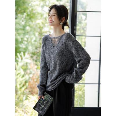 Mokana Women's V-Neck Long Sleeve Wool Sweater