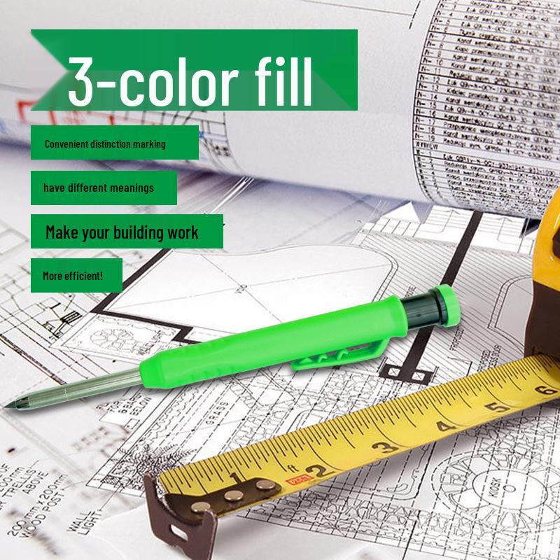 Deep Hole Carpenter Pencil: Fast-Drying Graphite Lead, Mechanical Design