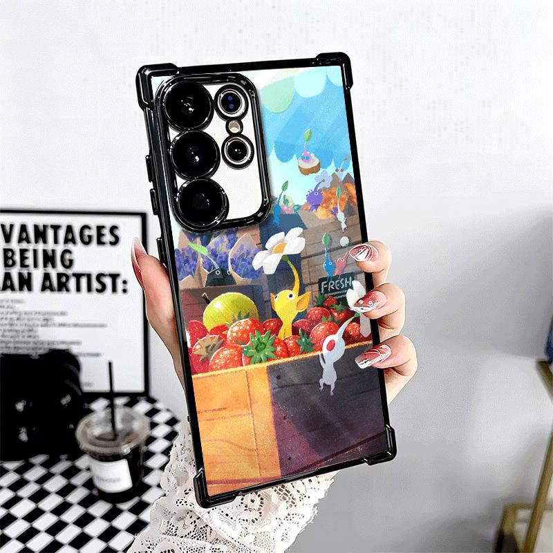 P-Pikmins Cute Game Soft Phone Case For Samsung Galaxy S26 Ultra S25 Edge S24 FE S23 Plus S22 S21 + S20 Plating Anti-Fall Fundas