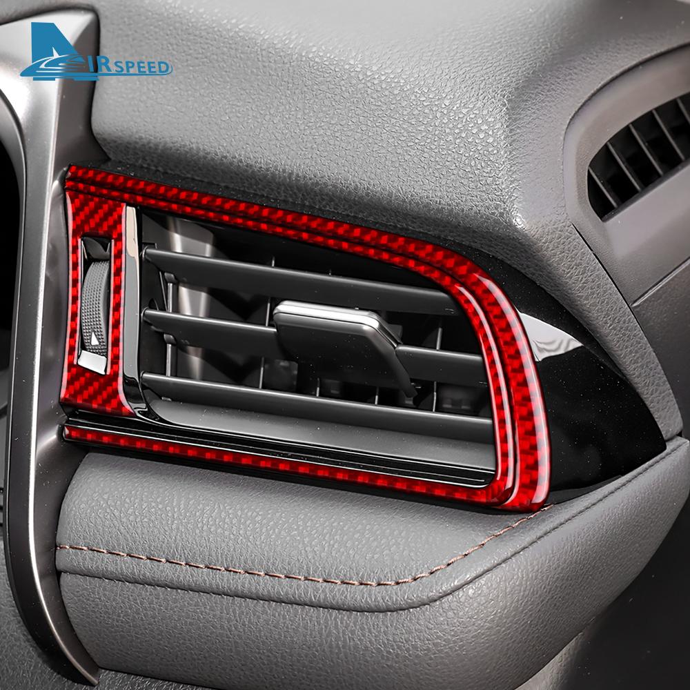 Real Soft Carbon Fiber For Toyota Camry 2018 2019 2020 2021 2022 2023 2024 LHD RHD Car Passenger Instrument AC Outlet Sticker