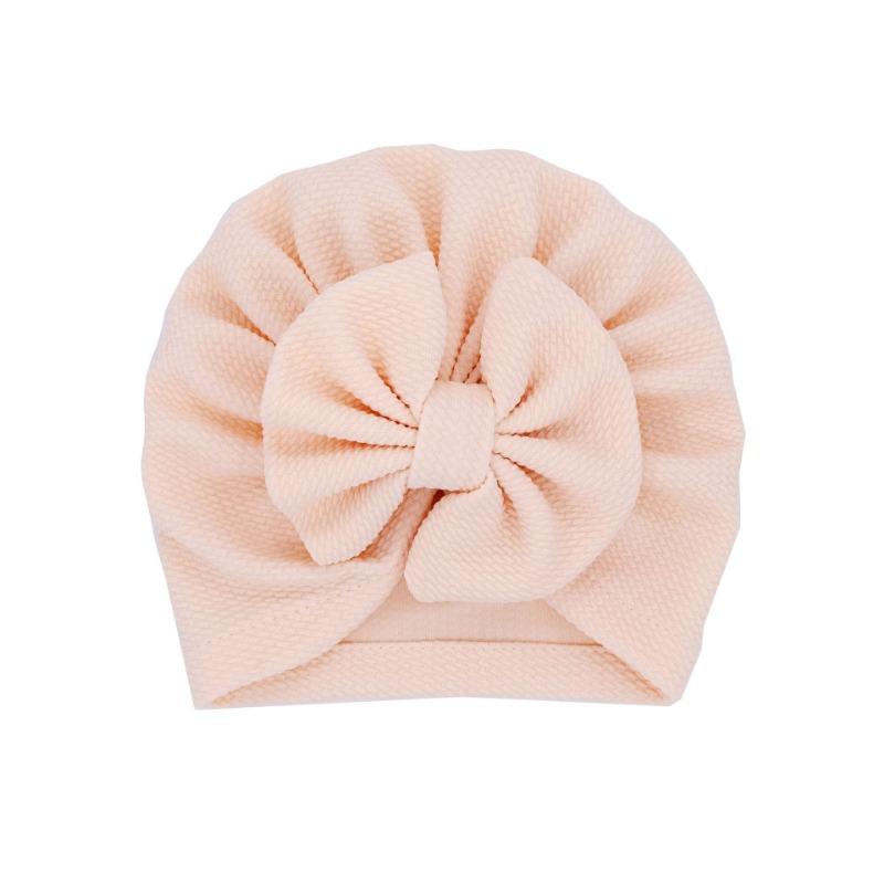 F23 children's hat cotton tied pullover hat soft knitted fabric baby pleated bow baby headscarf cloth