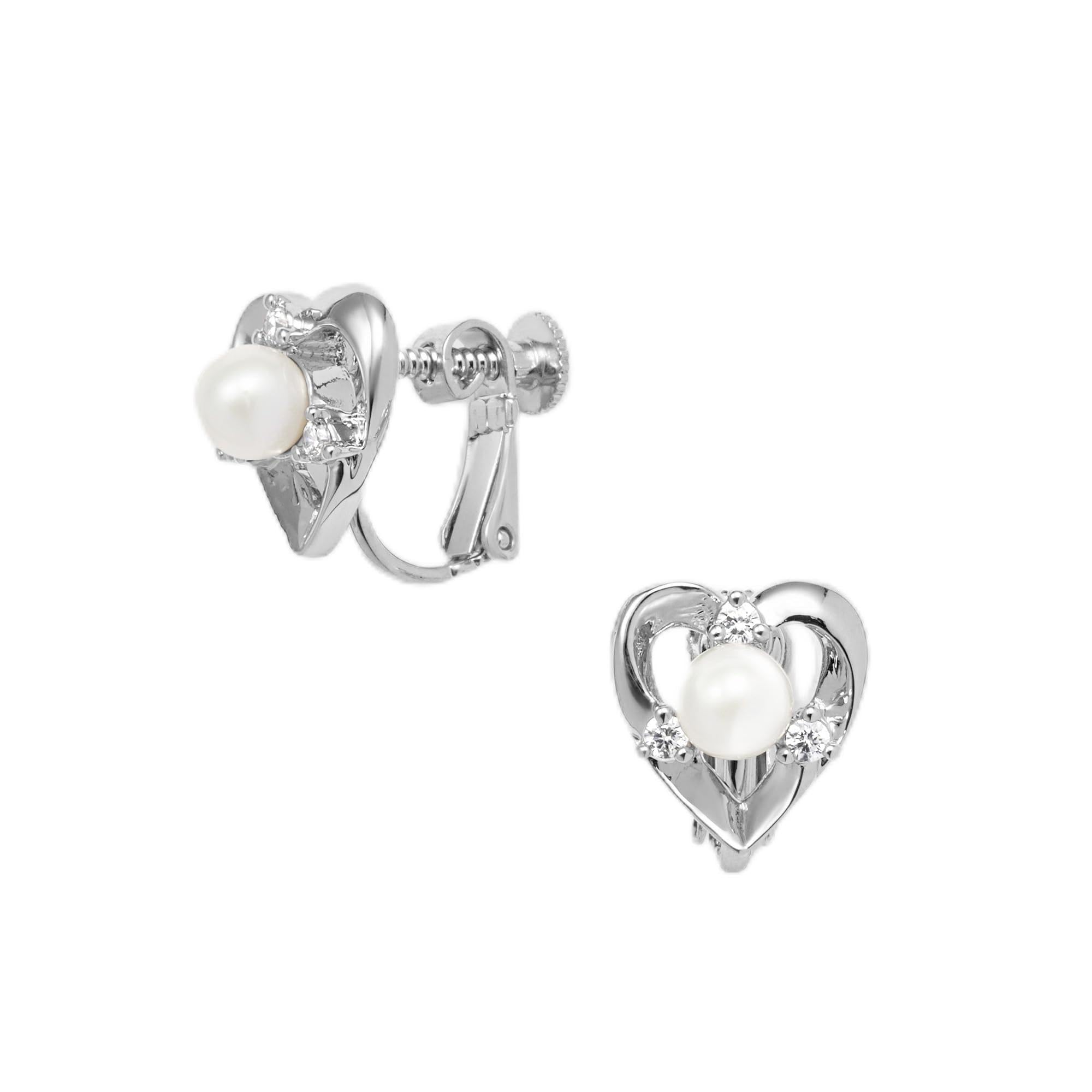 

Серьги-сердечки из пресноводного жемчуга VBPE4561 PF [Vendome Boutique] белый