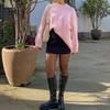 Women Sweaters Knit Basic Pullover Long Sleeve Round Neck Solid Spring Streetwear Knitwear Loose Elegant Jumper Female Tops