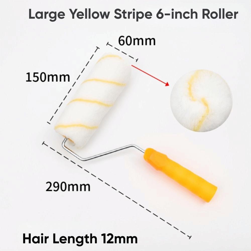 1Set/11PCS 4-12 Inch Roller Brush Long-Haired 360° Rotation Paint Roller Kit Replaceable Brush Head Polyester Blend