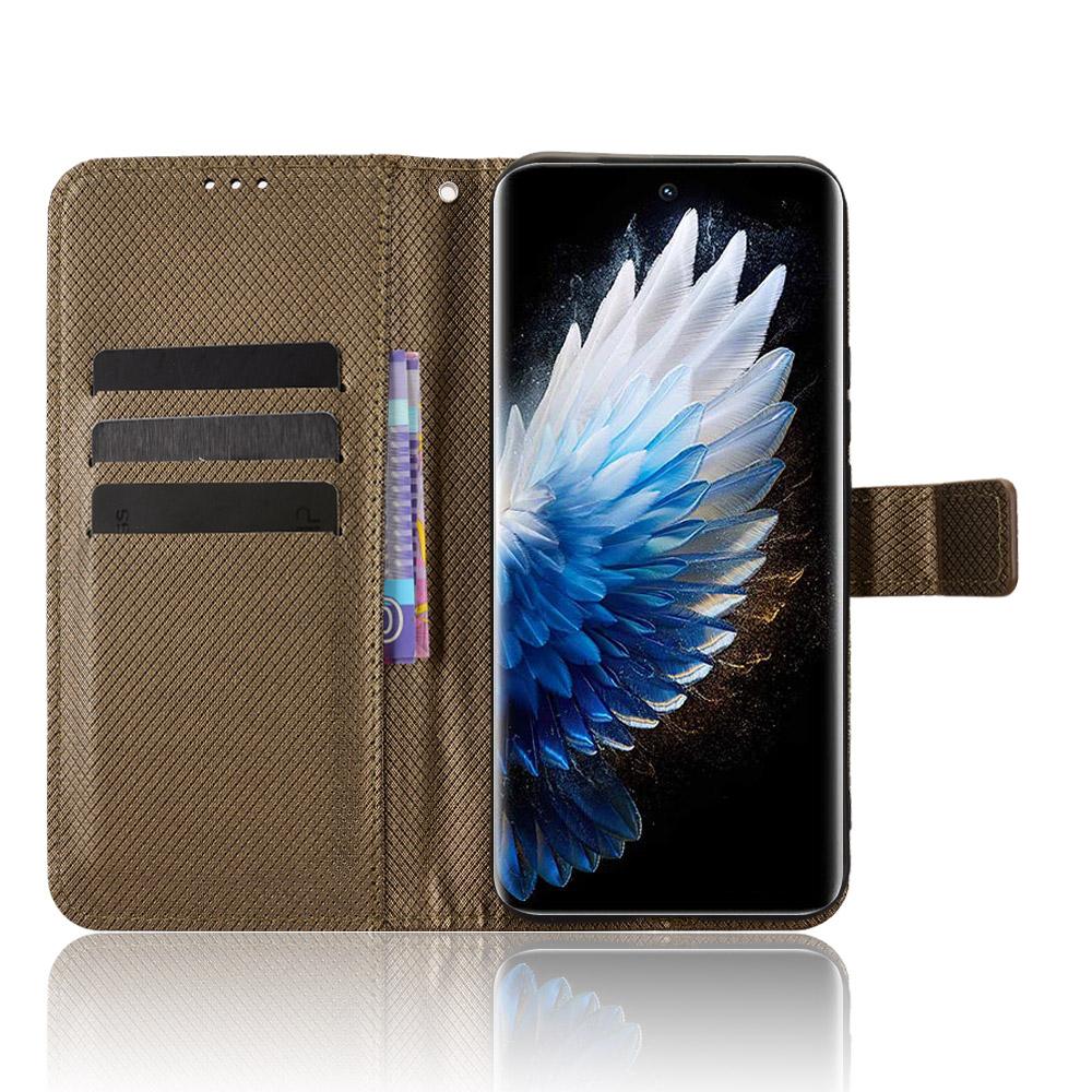 For TECNO Spark 40 Pro+ 4G Leather Wallet Case with Strap Diamond Texture Phone Cover