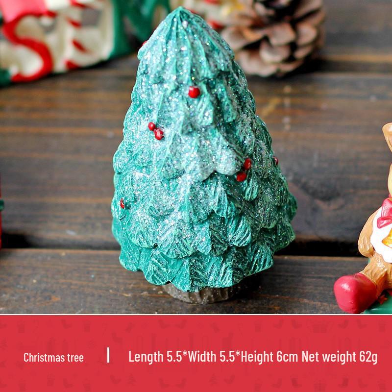 Handmade Santa Claus & Reindeer Sleigh Resin Desktop Ornaments