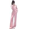 2025 Chic European Women's Spring Tracksuit: Hooded Sweatshirt & Wide-Leg Pants Two-Piece Set