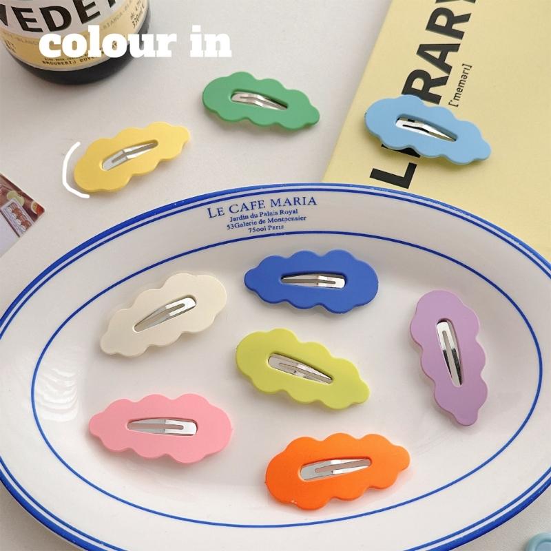Cute Flat Clip Hairpin Barrettes Casual Cloud Shape Headwear Bunches Clip Simple Hair Clip Photo Props