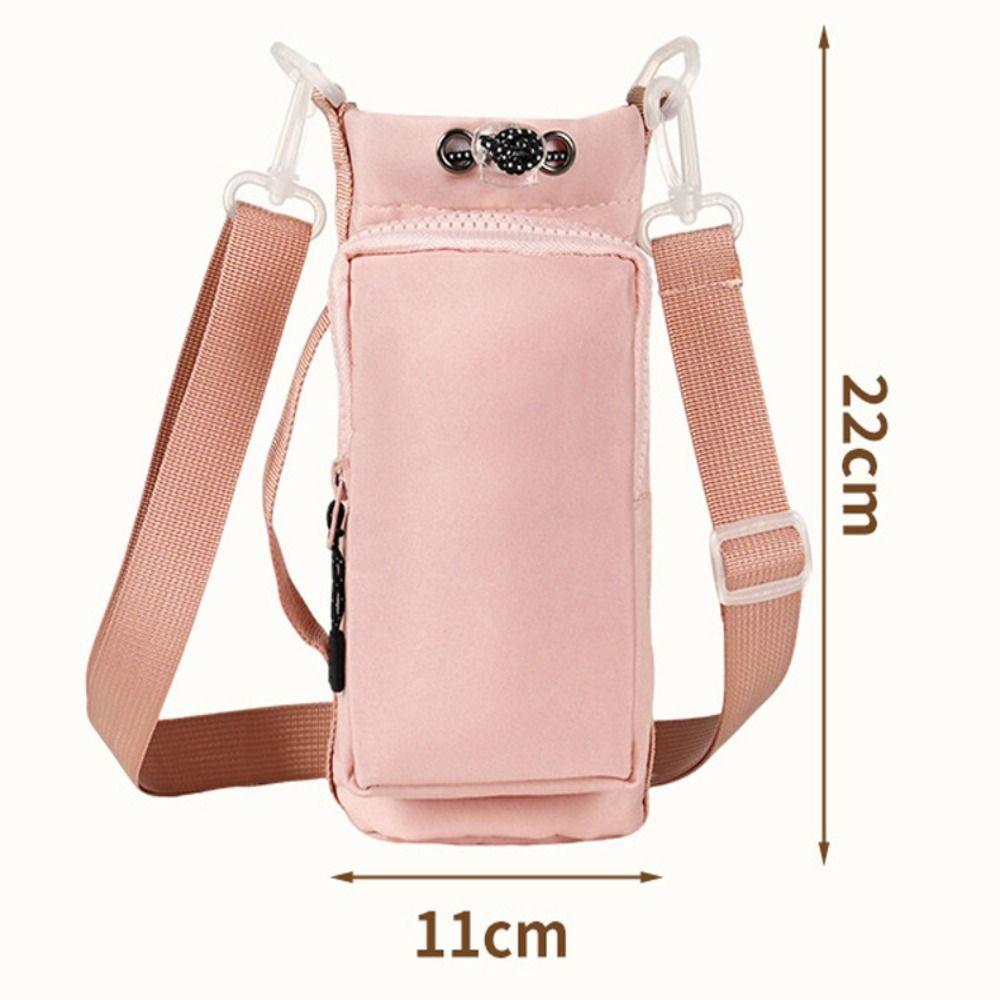 with Adjustable Shoulder Strap Water Bottle Holder Pouch with Keychain & Mountaineering Button With Phone Pocket Water Cup Bags