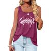 Camisa sin mangas estampada a la moda para mujer, jersey de verano con cuello redondo, Top Halter, camiseta sin mangas holgada informal para mujer
