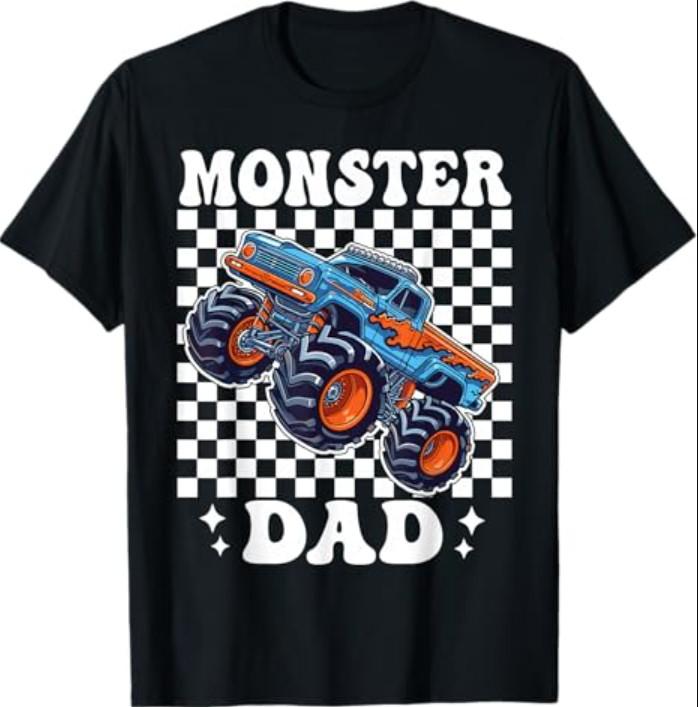 Monster Truck Dad Family Matching Monster Trucks Birthday T-Shirt