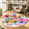 Round Rug Custom NameTaylor Swift Pattern Non Slip Carpet Home Floor Decor