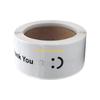 W89C 120Pcs Smiling Face Thank You Sticker Rectangular Adhesive Thank You Labels
