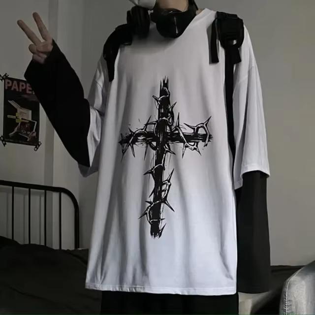 Men T Shirts Autumn Men Clothes Anime Casual Short sleeved Plus Size Y2K T-Shirt Harajuku Streetwear Academia Hip Hop Tee Tops