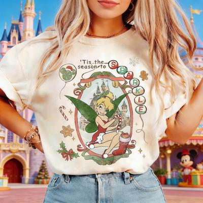 Tricou Grafic Tinker Bell de Vară 2026 Unisex Unisex Modă Calitate Bumbac Casual Larg Mânecă Scurtă Clasic Unisex