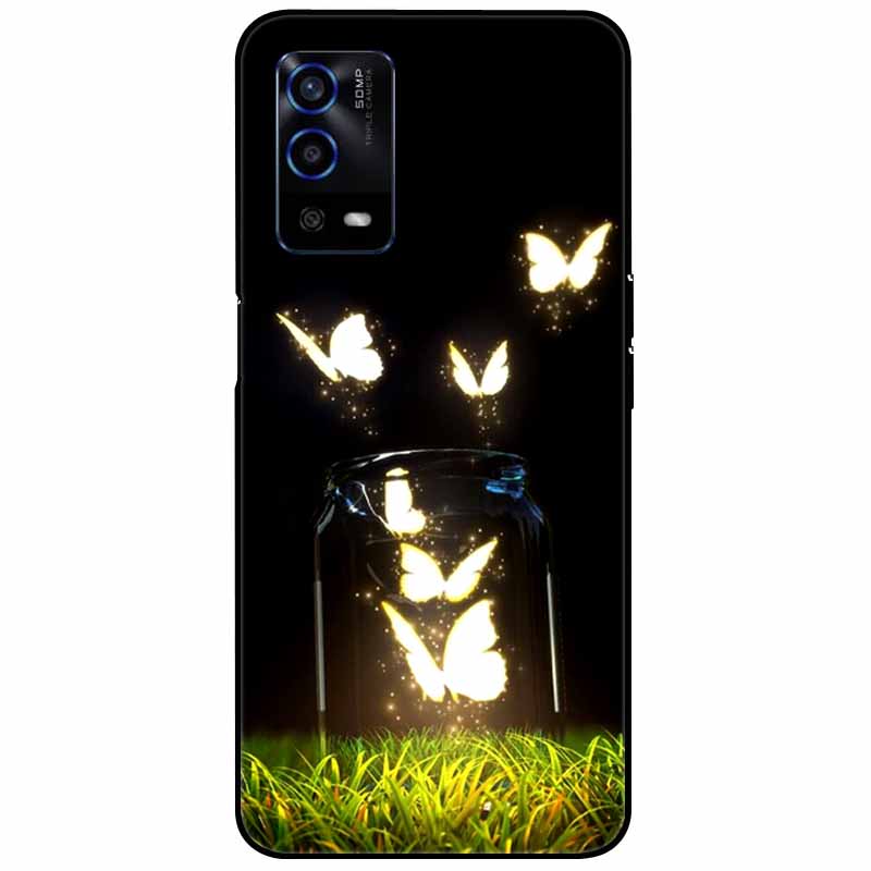 For Oppo A55 4G Case A 55 Silicone Soft Painted TPU Black Cover for Oppo A55 Case CPH2325 Cute Funda Coque for OPPOA55 6.51''
