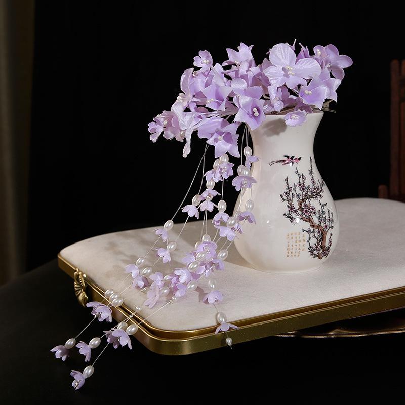 Golden Fairy Leaf Flower Pearl Headband - Elegant European Crown for Girls' Weddings